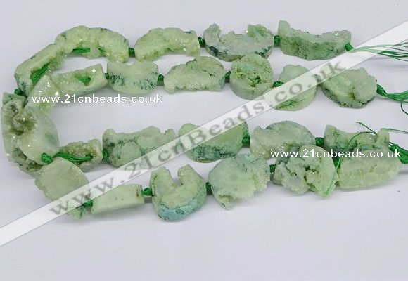CNG3378 20*30mm - 30*45mm freeform plated druzy agate beads