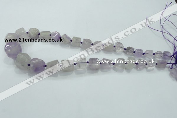CNG338 15.5 inches 8*10mm - 18*22mm faceted nuggets amethyst beads