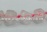 CNG339 15.5 inches 8*10mm - 15*18mm faceted nuggets rose quartz beads