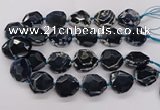 CNG3404 15.5 inches 28*30mm - 30*32mm faceted freeform agate beads