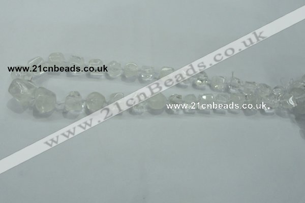 CNG341 15.5 inches 8*10mm - 15*18mm faceted nuggets white crystal beads