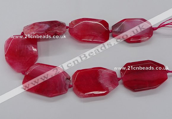 CNG3411 15.5 inches 38*50mm - 40*55mm faceted freeform agate beads