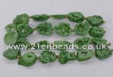 CNG3416 15.5 inches 18*25mm - 30*35mm freeform plated druzy agate beads