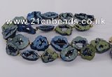 CNG3418 15.5 inches 18*25mm - 30*35mm freeform plated druzy agate beads