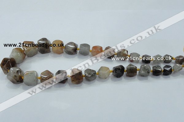 CNG342 15.5 inches 8*10mm - 15*18mm faceted nuggets colorfull-phantom beads