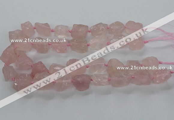 CNG3422 15.5 inches 15*20mm - 20*30mm nuggets rose quartz beads