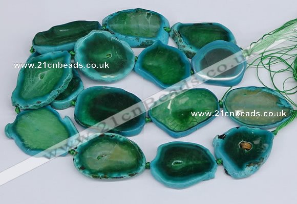 CNG3464 15.5 inches 35*40mm - 45*55mm freeform agate beads