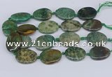 CNG3483 25*35mm - 30*40mm freeform chrysanthemum agate beads