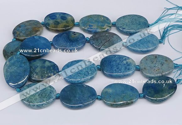 CNG3484 25*35mm - 30*40mm freeform chrysanthemum agate beads