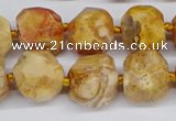 CNG3500 15.5 inches 12mm - 14mm faceted nuggets agate beads