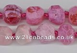 CNG3501 15.5 inches 12mm - 14mm faceted nuggets agate beads