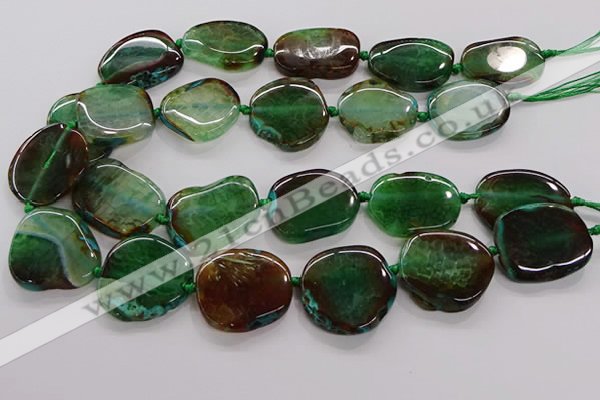 CNG3517 15.5 inches 20*25mm - 25*35mm freeform agate slab beads