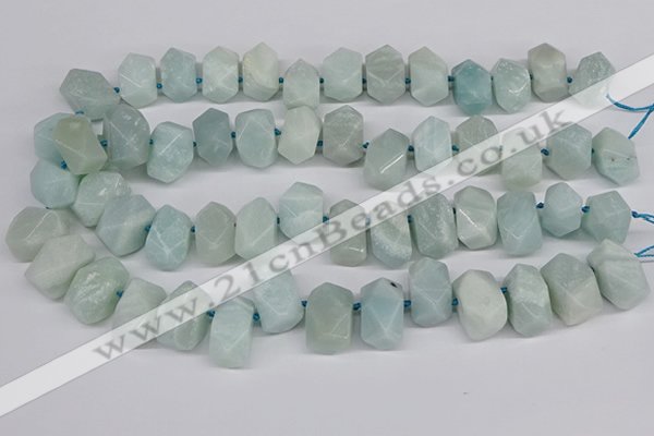 CNG3526 Top drilled  13*18mm - 15*20mm faceted nuggets amazonite beads