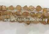 CNG3547 15*20mm - 20*25mm nuggets plated rough white crystal beads
