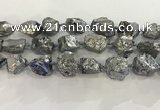CNG3549 15*20mm - 20*25mm nuggets plated rough white crystal beads