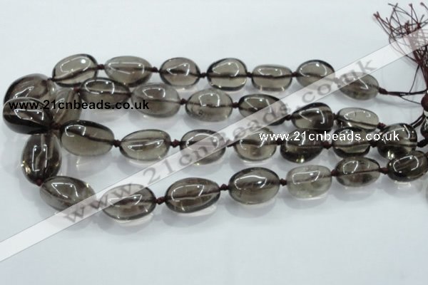 CNG355 15.5 inches 15*20mm - 25*30mm nuggets smoky quartz beads