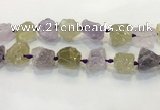 CNG3575 18*20mm - 25*30mm nuggets rough amethyst & lemon quartz beads