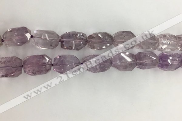 CNG3583 13*18mm - 15*20mm faceted nuggets light amethyst beads