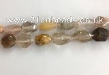 CNG3584 15*25mm - 20*35mm faceted nuggets mixed rutilated quartz beads