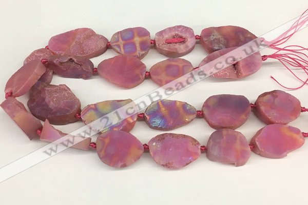 CNG3621 20*35mm - 30*45mm freeform plated druzy agate beads