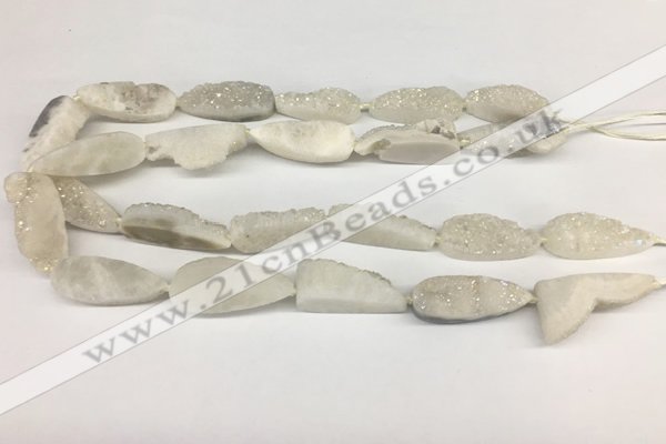CNG3625 15.5 inches 12*35mm teardrop druzy agate beads