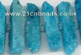 CNG3632 15.5 inches 5*30mm - 8*35mm sticks druzy agate beads