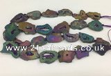 CNG3648 15.5 inches 22*30mm - 30*40mm freeform plated druzy agate beads