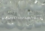 CNG365 15.5 inches 10*20mm faceted nuggets white crystal beads