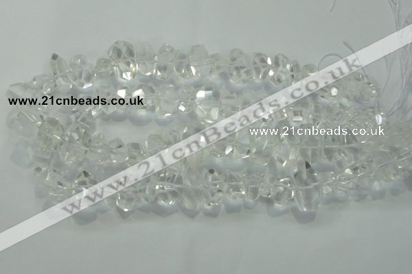 CNG365 15.5 inches 10*20mm faceted nuggets white crystal beads