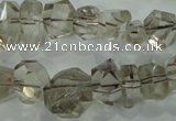 CNG366 15.5 inches 10*20mm faceted nuggets smoky quartz beads