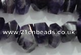 CNG367 15.5 inches 10*20mm faceted nuggets amethyst beads