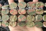 CNG3707 15.5 inches 15*20mm oval rough unakite gemstone beads