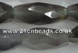 CNG373 15.5 inches 20*35mm faceted nuggets grey agate beads