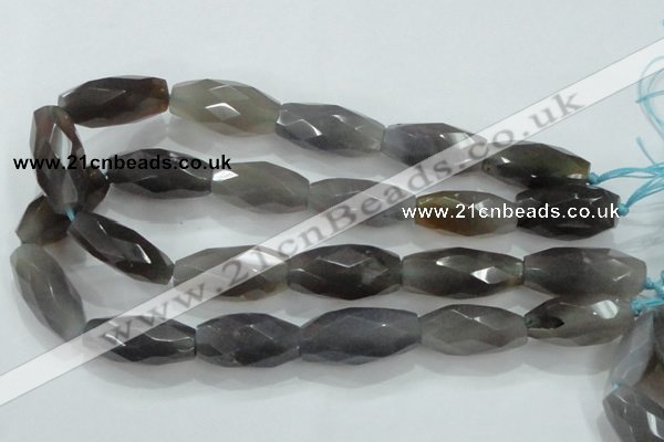 CNG373 15.5 inches 20*35mm faceted nuggets grey agate beads