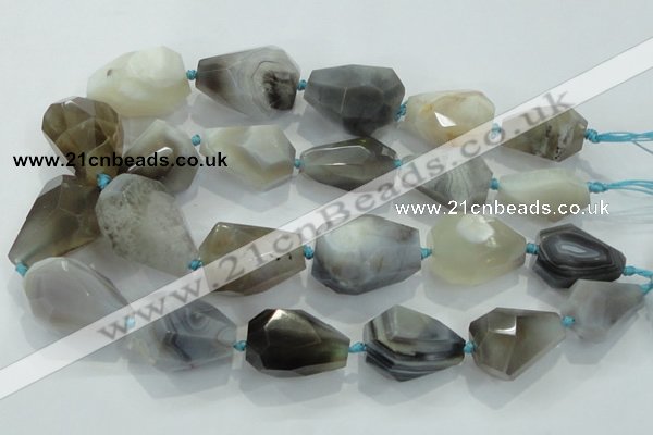 CNG376 15.5 inches 18*22mm – 25*38mm faceted nuggets agate beads