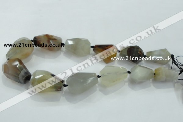 CNG379 15.5 inches 18*22mm – 25*38mm faceted nuggets agate beads
