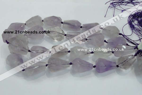 CNG380 15.5 inches 22*30mm faceted nuggets amethyst beads