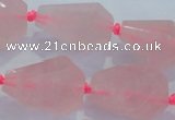 CNG384 15.5 inches 15*20mm – 25*30mm faceted nuggets rose quartz beads