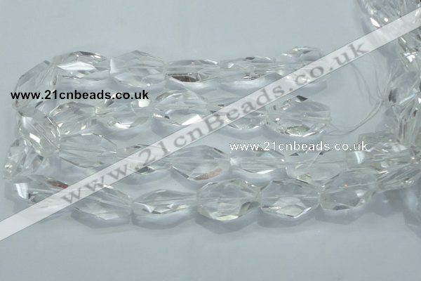 CNG403 15.5 inches 18*30mm faceted nuggets white crystal beads