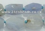 CNG404 15.5 inches 15*20mm - 18*30mm faceted nuggets blue chalcedony beads