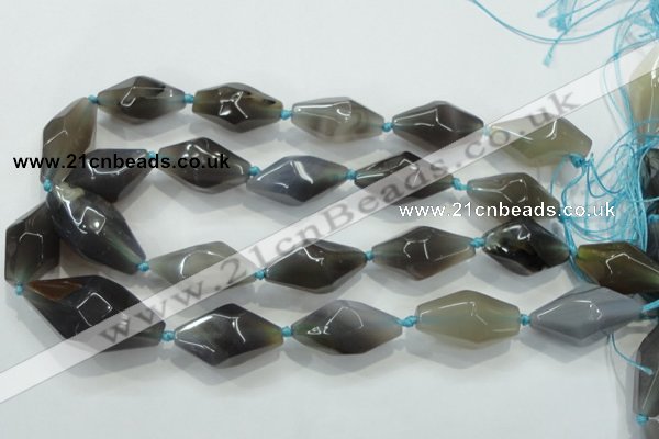 CNG412 15.5 inches 15*20mm - 18*35mm nuggets grey agate gemstone beads