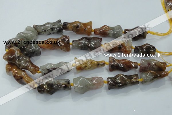 CNG425 15.5 inches 20*30mm - 20*45mm nuggets colorfull-phantom beads