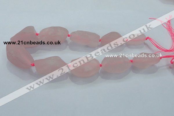 CNG434 15.5 inches 20*30mm – 25*48mm nuggets rose quartz beads