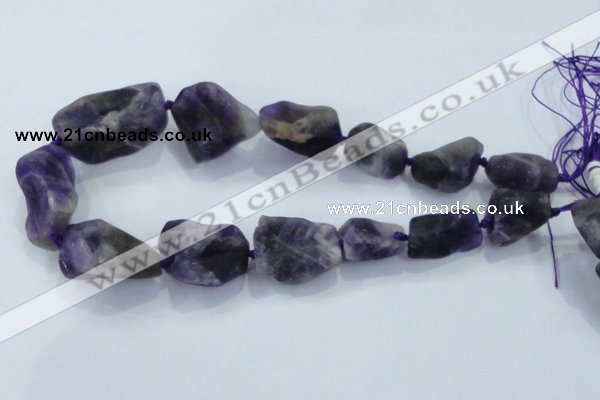 CNG435 15.5 inches 15*20mm – 20*32mm nuggets amethyst beads