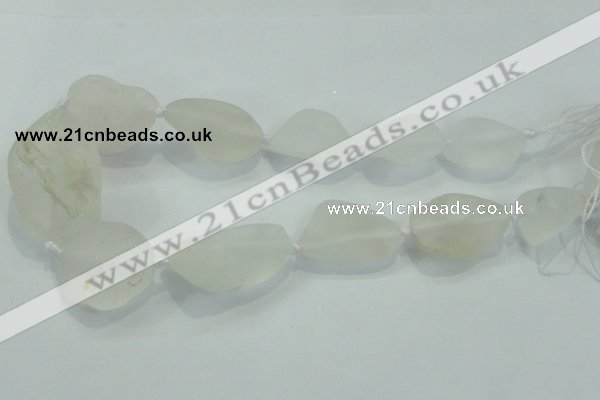 CNG437 15.5 inches 20*25mm – 28*40mm nuggets white crystal beads