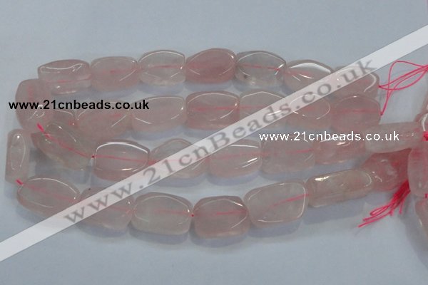 CNG450 15.5 inches 15*22mm faceted nuggets rose quartz beads