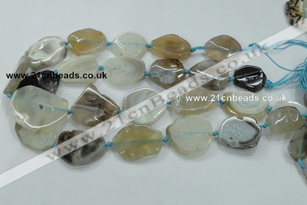 CNG451 15.5 inches 20*28mm - 30*42mm nuggets agate gemstone beads