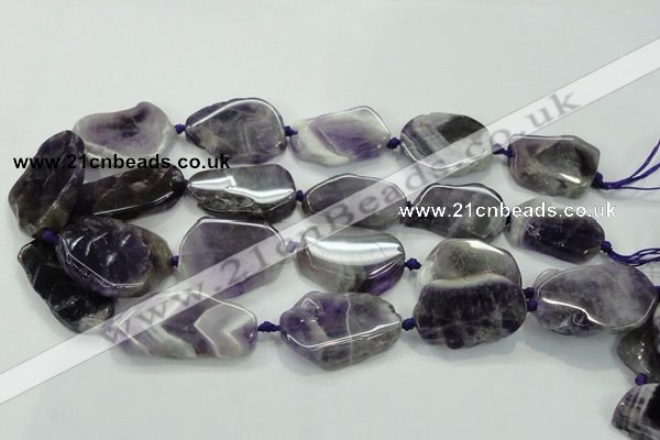 CNG453 15.5 inches 20*25mm - 25*40mm nuggets amethyst gemstone beads