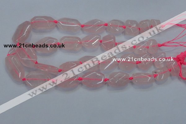 CNG465 15.5 inches 13*18mm - 20*30mm nuggets rose quartz beads