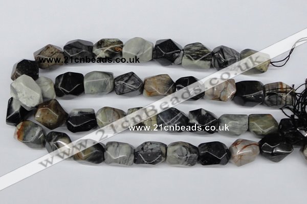 CNG47 15.5 inches 18*20mm faceted nuggets jasper gemstone beads